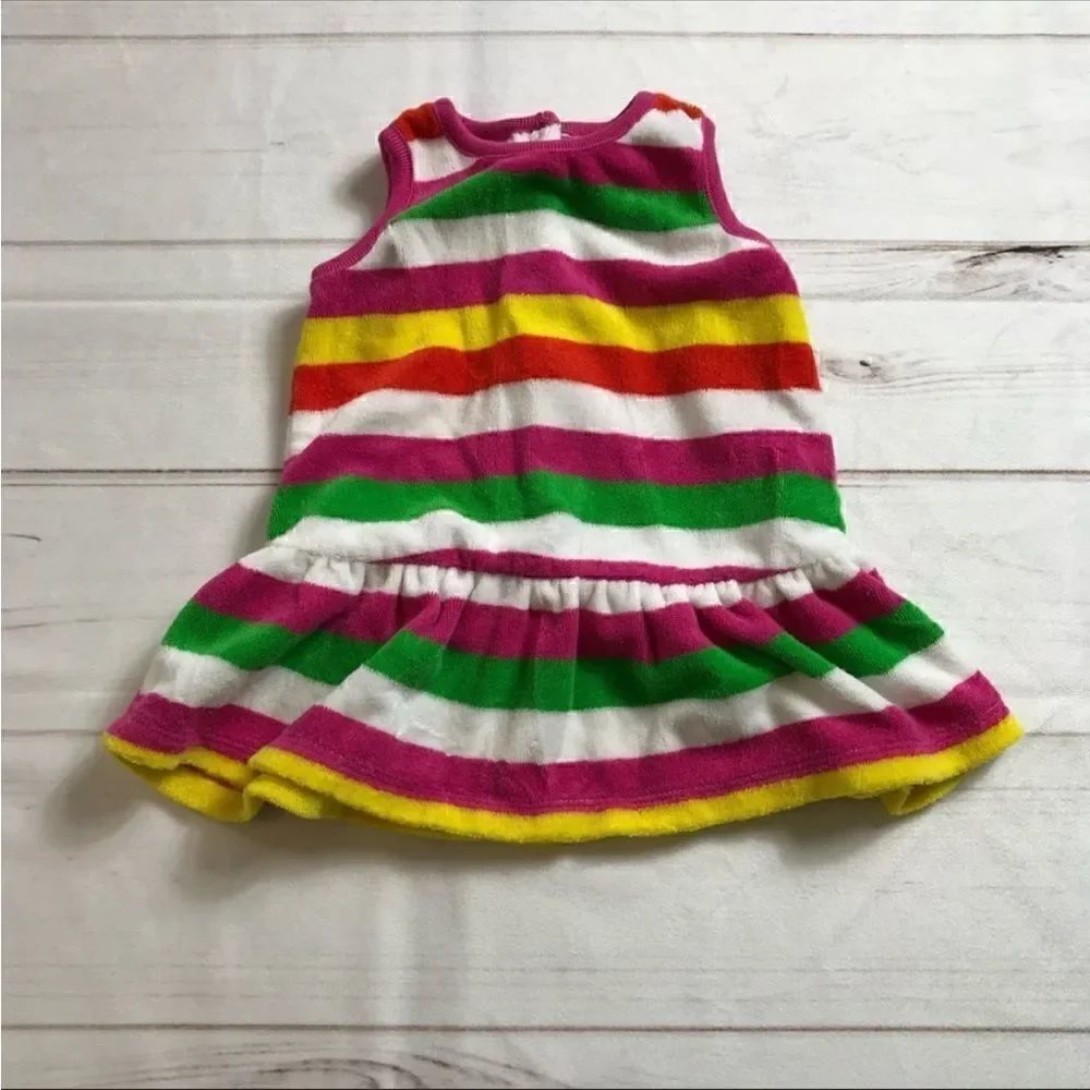 Marimekko Baby Girl Striped Terry Cloth Dress Size 6 Months